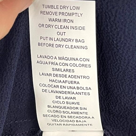 Michael Kors Cold Shoulder Long Sleeve Blouse - Midnight Blue Size Large - $110 - Picture 7 of 7